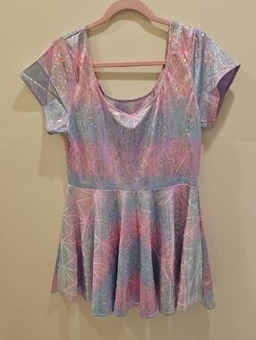 Iridescent Pastel Skater Dress - Pink, Blue, Lavender